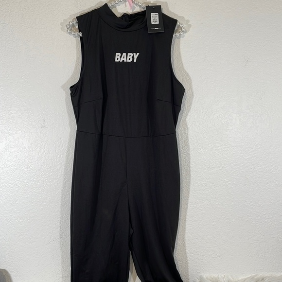 FASHION NOVA Not Your Typical Baby Jumpsuit Black Size 2X New - Picture 3 of 11